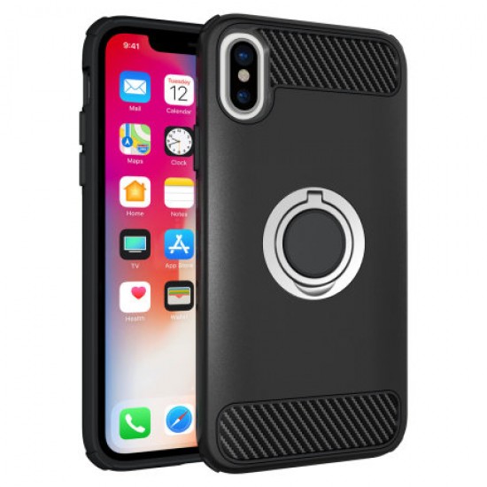 Olixar ArmaRing iPhone X Finger Loop Tough Case - Black