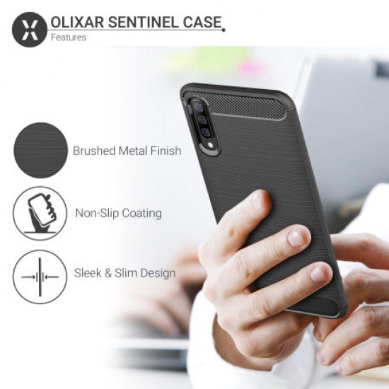 Olixar Sentinel Samsung A50s Case & Glass Screen Protector - Black