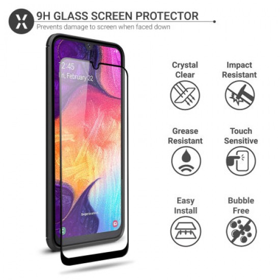 Olixar Sentinel Samsung A50s Case & Glass Screen Protector - Black