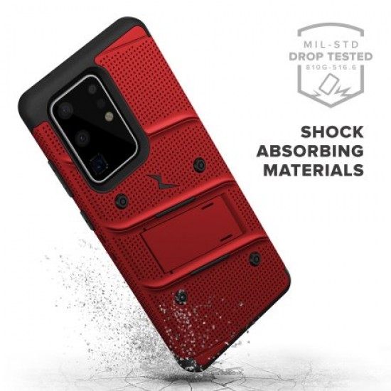 Zizo Bolt Samsung Galaxy S20 Ultra Tough Case - Red