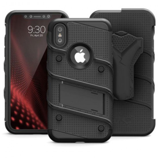 Zizo Bolt iPhone XS Tough Case & Screen Protector - Black