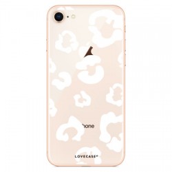 LoveCases iPhone 8 Leopard Print Case- Clear White
