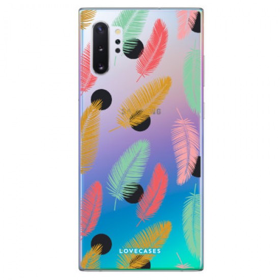 LoveCases Samsung Note 10 Plus 5G Polka Leaf Phone Case - Clear