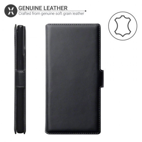 Olixar Slim Genuine Leather Samsung Note 10 Plus Wallet Case - Black