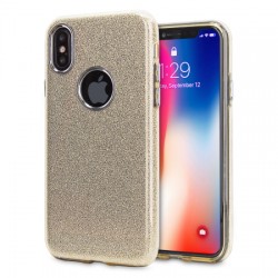 LoveCases Glitter iPhone X Case - Gold