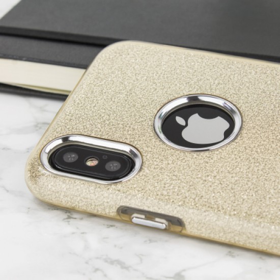 LoveCases Glitter iPhone X Case - Gold