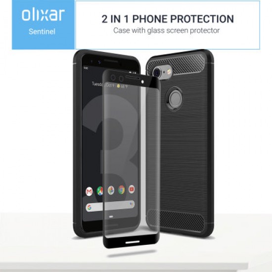 Olixar Sentinel Google Pixel 3 Case And Glass Screen Protector