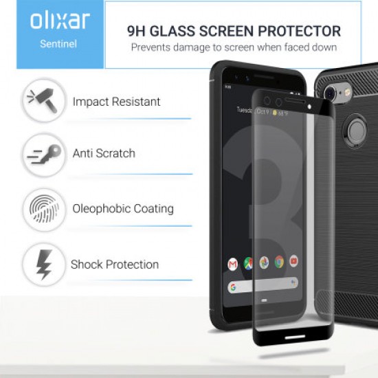 Olixar Sentinel Google Pixel 3 Case And Glass Screen Protector