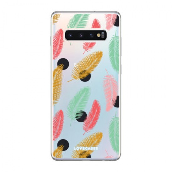LoveCases Samsung Galaxy S10 Plus Polka Leaf Clear Phone Case