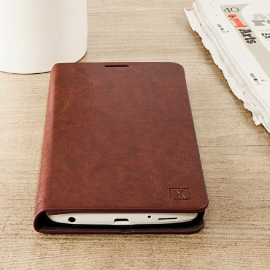 Olixar Leather-Style LG V10 Wallet Stand Case - Brown