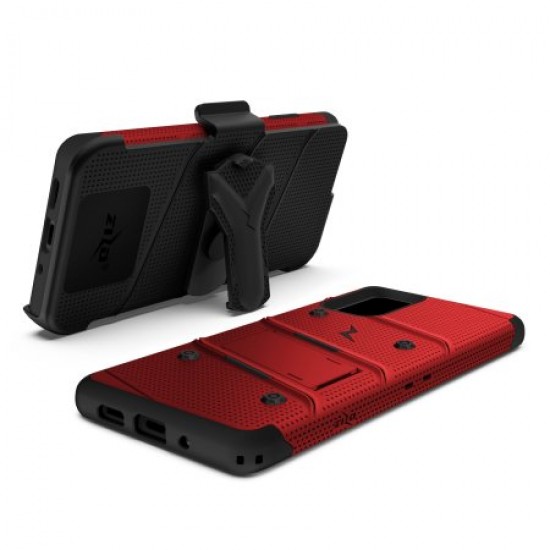 Zizo Bolt Samsung Galaxy S20 Tough Case - Red