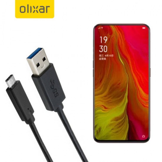 Olixar USB-C Oppo Reno Lite Charging Cable - Black 1m