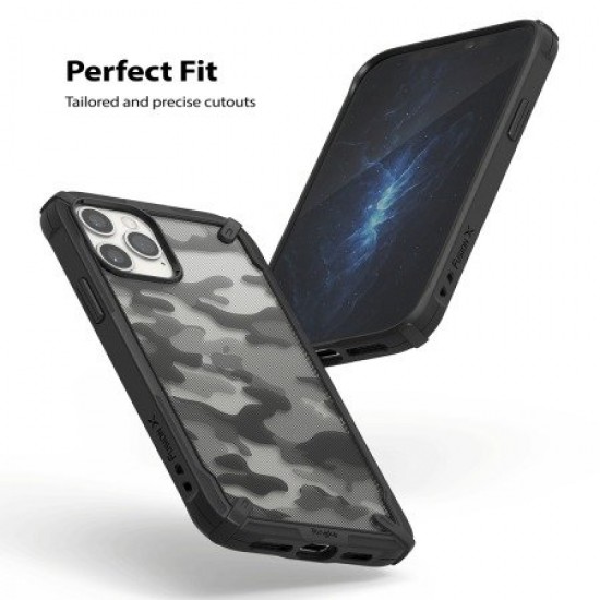 Ringke Fusion X Design iPhone 12 Pro Case - Camo Black