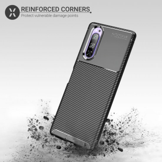 Olixar Sony Xperia 5 Carbon Fibre Case - Black