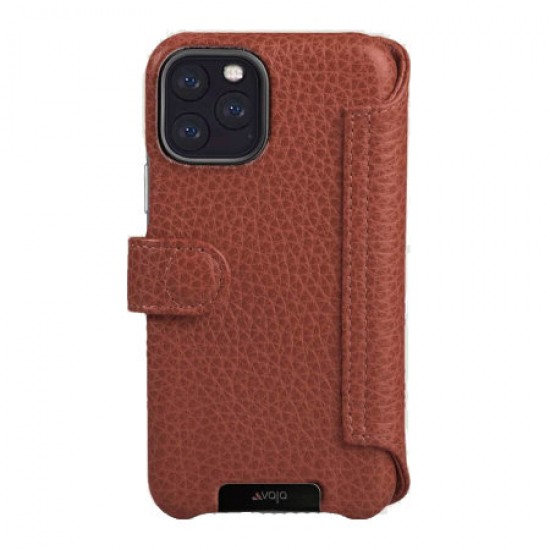 Vaja iPhone 11 Pro Max Premium Leather Wallet Case - Tan