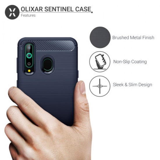 Olixar Sentinel Samsung A8S Case And Glass Screen Protector - Blue