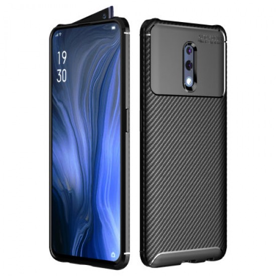 Olixar Oppo Reno 5G Carbon Fibre Case - Black