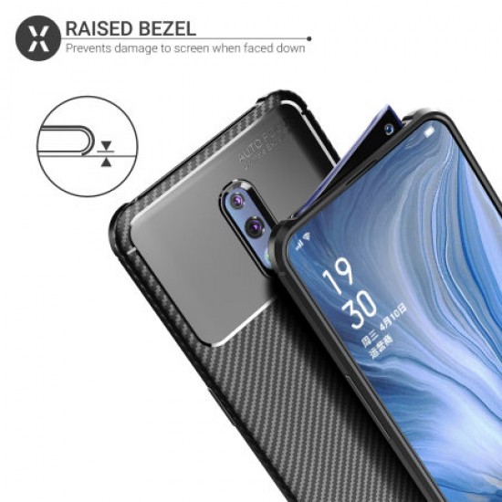 Olixar Oppo Reno 5G Carbon Fibre Case - Black