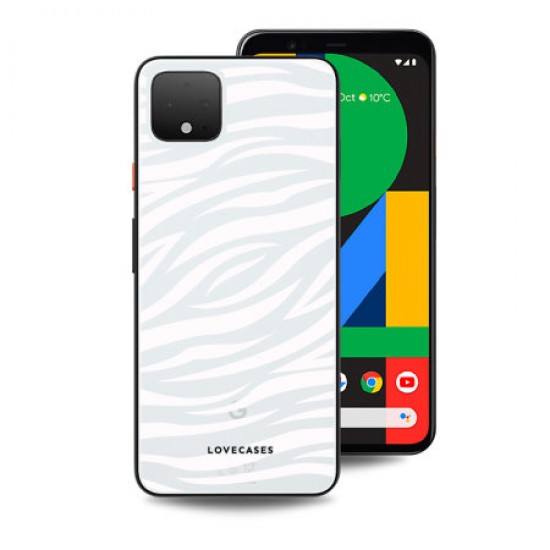 LoveCases Google Pixel 4 Zebra Phone Case - Clear White
