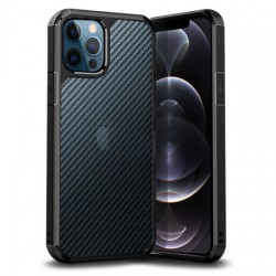 Olixar ExoShield Carbon iPhone 12 Pro Bumper Case - Black
