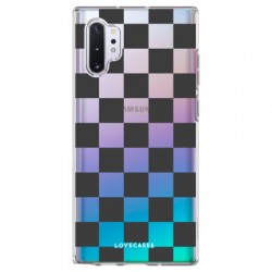 LoveCases Samsung Galaxy Note 10 Plus Black Checkered Case - Clear