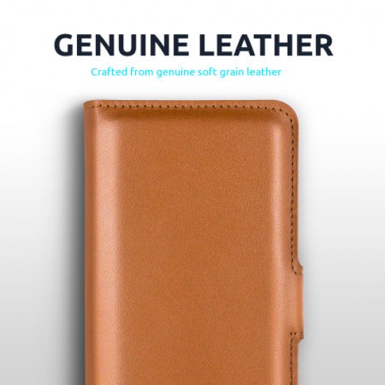 Olixar Genuine Leather Samsung Galaxy S21 Ultra Wallet Case - Brown