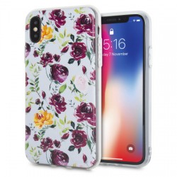 LoveCases Floral Art iPhone X Case - Blue / White