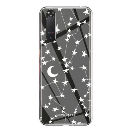 LoveCases Sony Xperia 5 II Gel Case - White Stars and Moons
