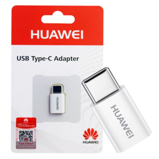 Official Huawei Micro USB to USB-C Adapter - White - Retail Pack