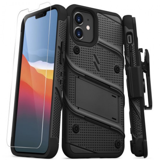 Zizo Bolt Series iPhone 12 Tough Case - Black