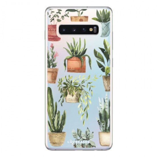 LoveCases Samsung S10 Plus Plant Phone Case - Clear Multi