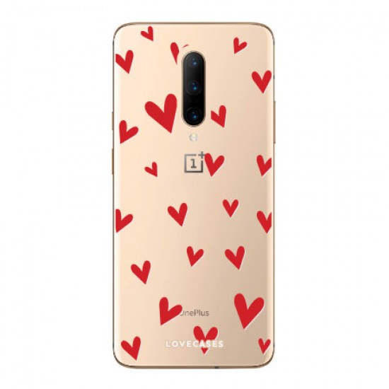 LoveCases OnePlus 7 Pro Hearts Clear Phone Case