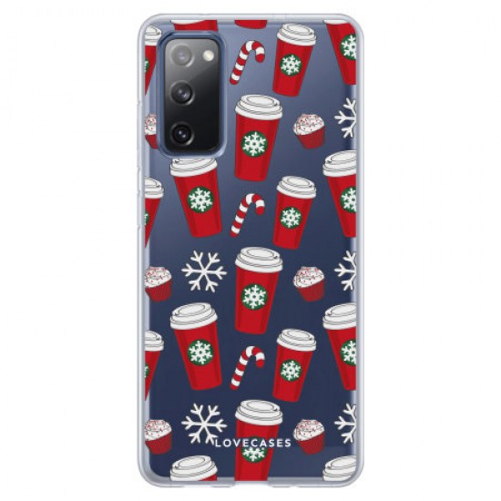 LoveCases Samsung Galaxy S20 FE Christmas Red Cups Case - Clear