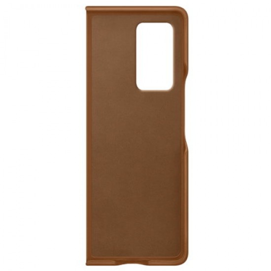 Official Samsung Galaxy Z Fold 2 5G Genuine Leather Cover Case - Brown