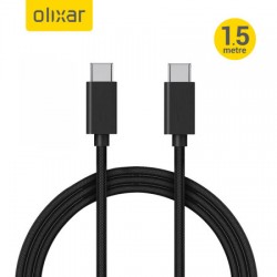 Olixar 100W Braided USB-C To C Charging Cable - Black