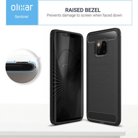 Olixar Sentinel Huawei Mate 20 Pro Case & Glass Screen Protector-Black