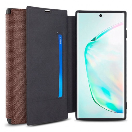 Olixar Canvas Samsung Galaxy Note 10 Plus 5G Wallet Case - Brown