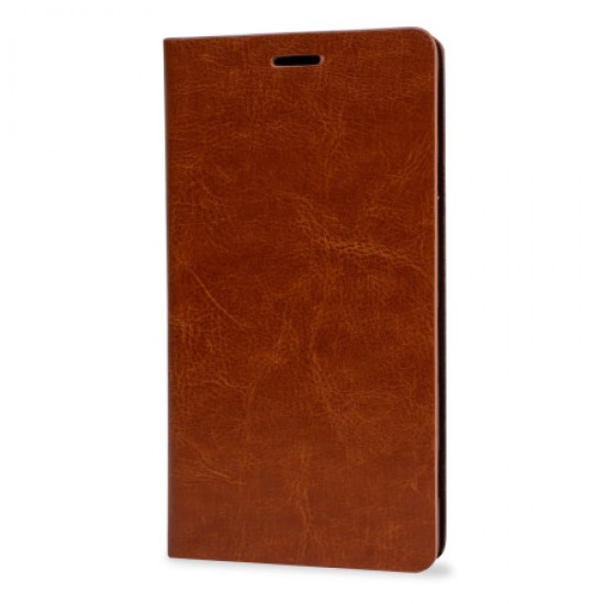 Olixar Leather-Style Sony Xperia C4 Wallet Stand Case - Light Brown