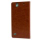 Olixar Leather-Style Sony Xperia C4 Wallet Stand Case - Light Brown