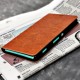 Olixar Leather-Style Sony Xperia C4 Wallet Stand Case - Light Brown