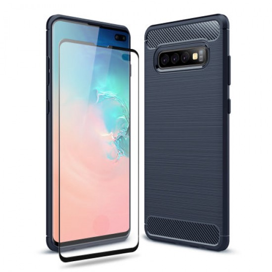 Olixar Sentinel Samsung S10 Plus Case & Glass Screen Protector - Blue