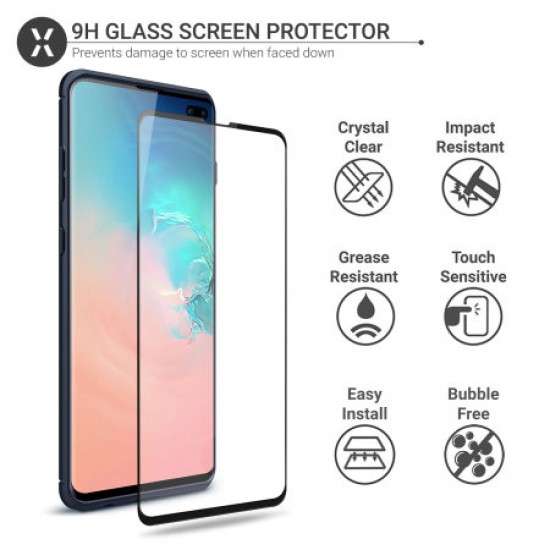 Olixar Sentinel Samsung S10 Plus Case & Glass Screen Protector - Blue