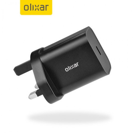 Olixar 18W Fast Mains Charger & USB to Lightning 1.5m Cable - Black