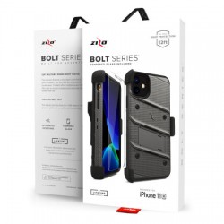 Zizo Bolt Series iPhone 11 Case & Screen Protector - Grey/Black