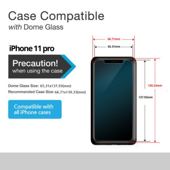 Whitestone Dome Glass iPhone 11 Pro Full Cover Screen Protector