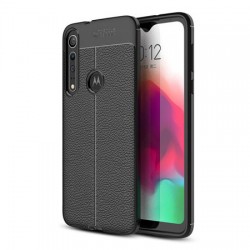 Olixar Attache Motorola One Macro Leather-Style Case - Black