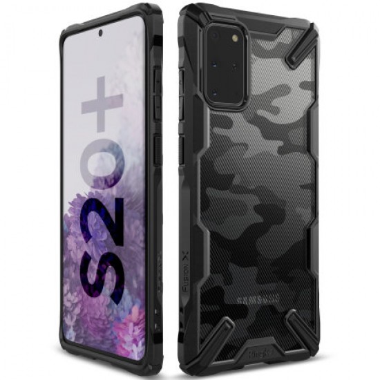 Ringke Fusion X Design Samsung Galaxy S20 Plus Tough Case - Camo Black