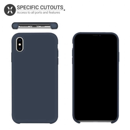 Olixar iPhone XS Max Soft Silicone Case - Midnight Blue