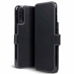 Olixar Leather-Style Low Profile Galaxy A70 Wallet Case - Black