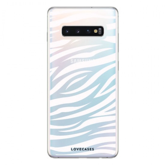 LoveCases Samsung S10 5G Zebra Phone Case - Clear White